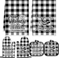 Sratte 6 Pcs Kitchen Decor Accessories Set Farmhouse Towels Pot Holders Oven by Sratte