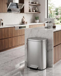 Garvee 13 Gal / 50 L Step-On Trash Can, Stainless Steel Kitchen Garbage Can by Garvee