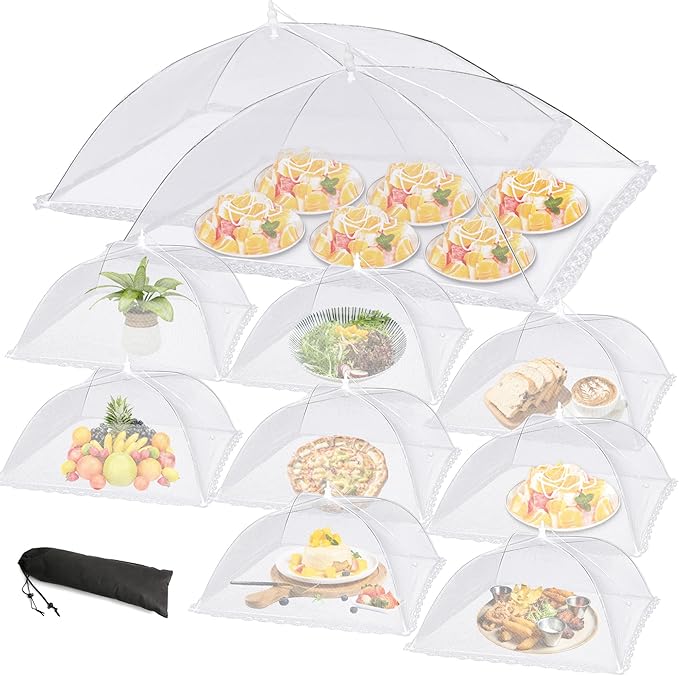 10 PACK Mesh Food Covers for Outside, Food Covers Outdoors Pop-up Food Tents 2 by LYDTICK