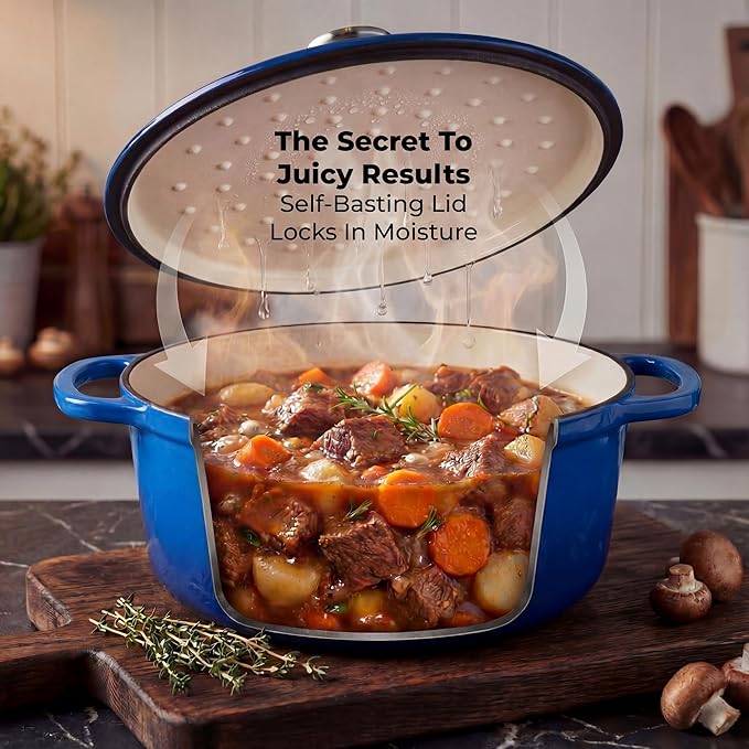 Zulay Kitchen 5 Quart Enameled Cast Iron Dutch Oven Pot - Image 4