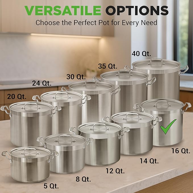 NutriChef 16-Quart Stainless Steel Stockpot - Image 3