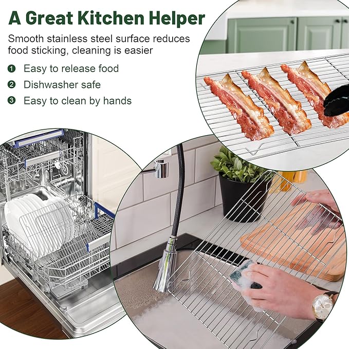 TeamFar Cooling Rack, 15.3” x 11.1” Stainless Steel Wire Baking Rack - Image 6