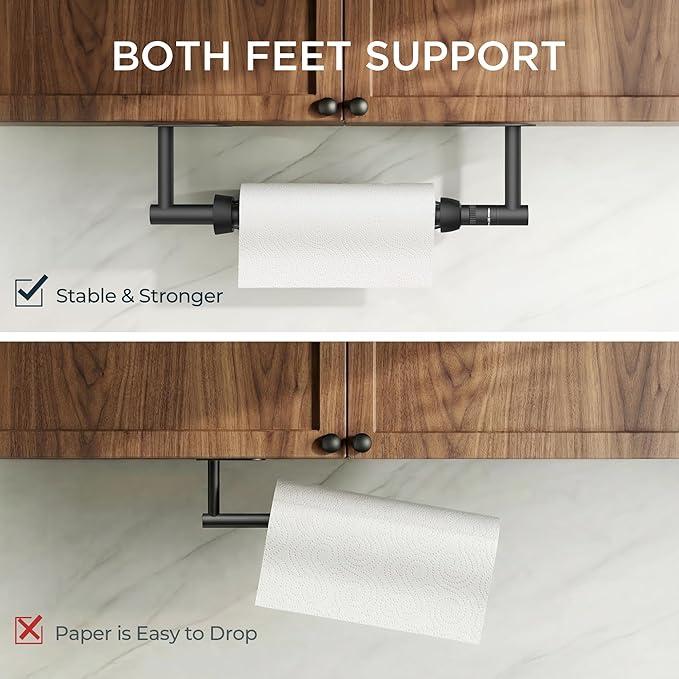 FORIOUS Paper Towel Holder Under Cabinet, One Hand Operable - Image 4