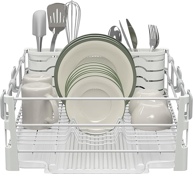 Simple Houseware White Dish Drying Rack - Image 2