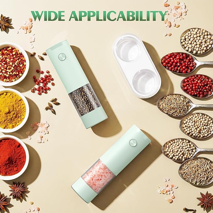 Electric Salt and Pepper Grinder Set Automatic Battery Pepper Mill Shakers - Image 5