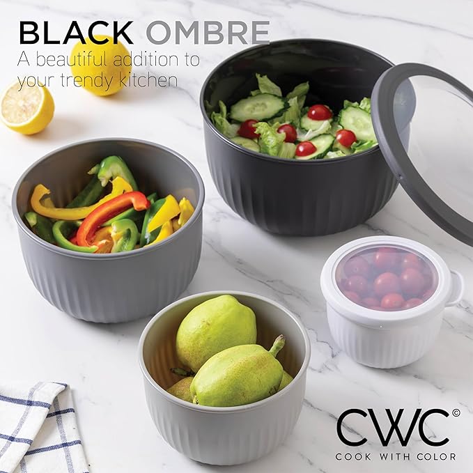 COOK WITH COLOR Prep Bowls with Lids- Wide and Deep Nesting Plastic Small - Image 5