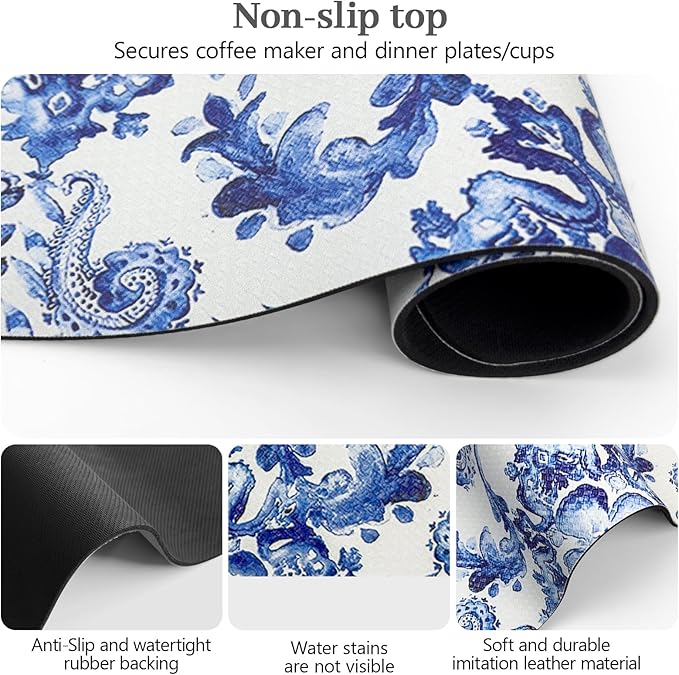 Bloss Dish Drying Mat, Kitchen Counter Mats, Absorbent Hide Stain Rubber Backed - Image 5