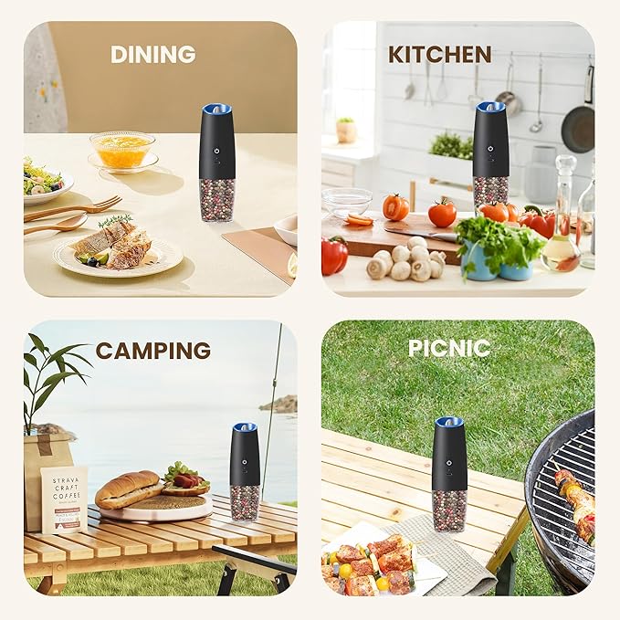 Rechargeable Electric Salt And Pepper Grinder Set, Automatic Gravity Electric - Image 7