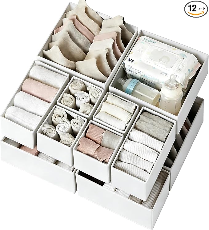 Criusia Drawer Organizer Clothes 12 Pack by Criusia