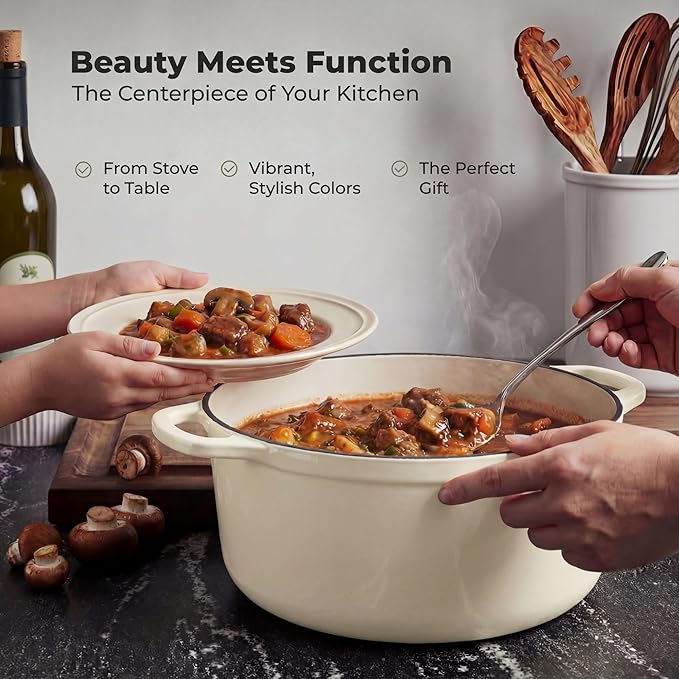 Zulay Kitchen 5 Quart Enameled Cast Iron Dutch Oven Pot - Image 7