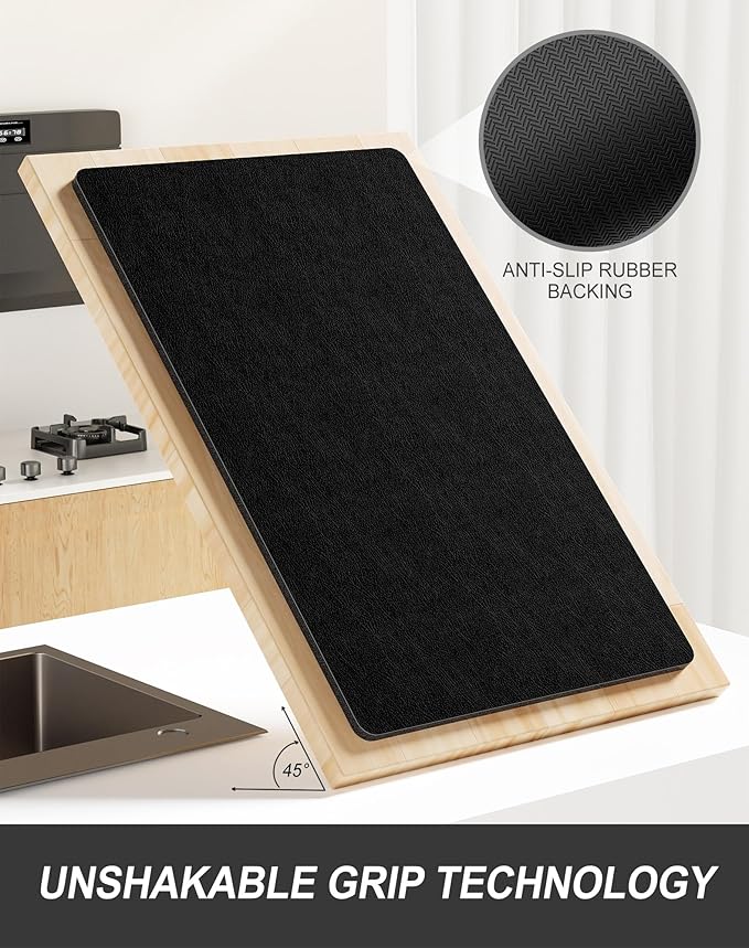 Rnivvi Dish Drying Mat for Kitchen Counter, XL 15 x 24" Super Absorbent Drainer - Image 5