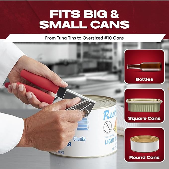 Chef-Master Commercial Can Opener, Easy Turn Anti-slip Grip Knobs, Sharp - Image 4