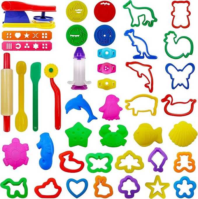FRIMOONY Plastic Dough Tools, Various Animal Molds, Rolling Pins, by FRIMOONY