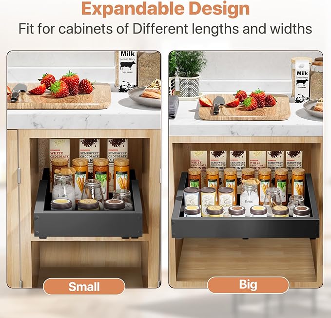 1 Pack Pull out Cabinet Organizer, Width Depth, - Image 8
