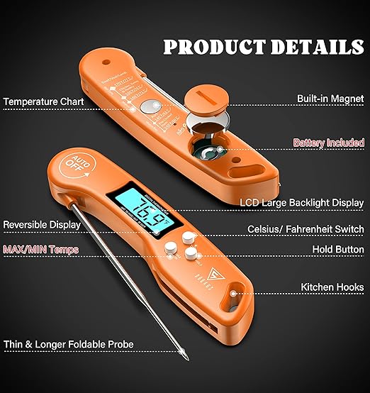 DOQAUS Digital Meat Thermometer, Instant Read Food Thermometer - Image 9