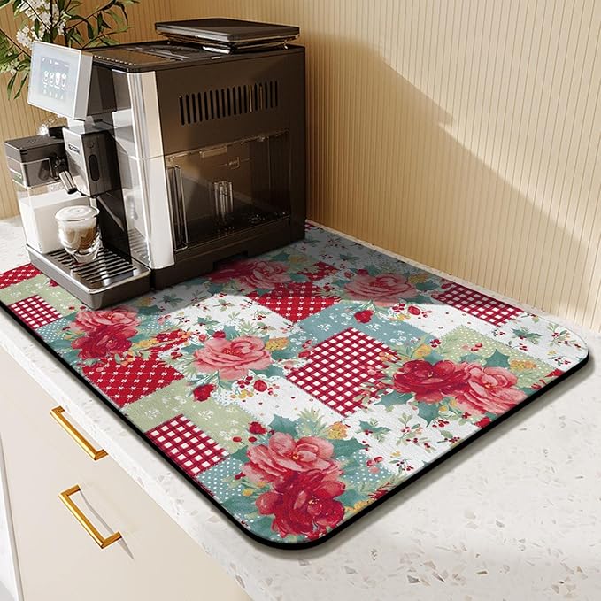 Kitchen Countertop Dish Drying Mat, Super Absorbent Coffee Bar Mat - Image 8