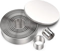 Round Cookie Biscuit Cutter Set 12 Pieces Graduated Circle Pastry Cutters 18/8 by MJINGMEI