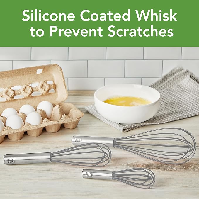 Tovolo Mini Whisk Stainless Steel 6 Inch Tiny Whipper Silicone Whisker - Image 2