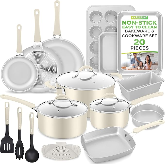 NutriChef 20-Piece Non-Stick Bakeware and Cookware Set by NutriChef%E2%84%A2Kitchen
