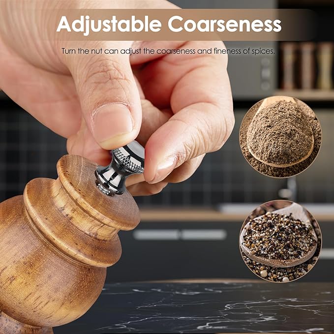 Wooden Salt and Pepper Grinder Set - Image 4