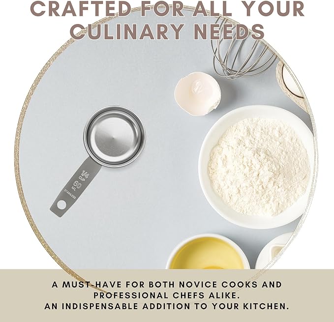 1/4 Cup Stainless Steel Measuring Cup | Sturdy Metal 60 ml | 60 cc | 2 oz | - Image 6