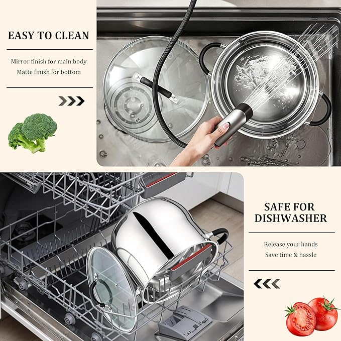 E-far 10 Quart Stock Pot, Stainless Steel Pot - Image 6