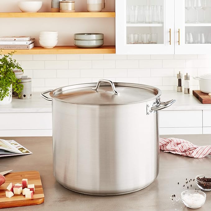 Winco Heavy-Duty Stainless Steel Stock Pot - Image 2