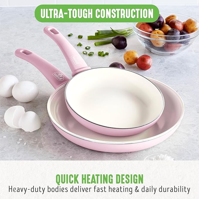 GreenLife Non Stick Fry Pan Set, Non-Toxic PFAS-Free Ceramic Skillets, - Image 10