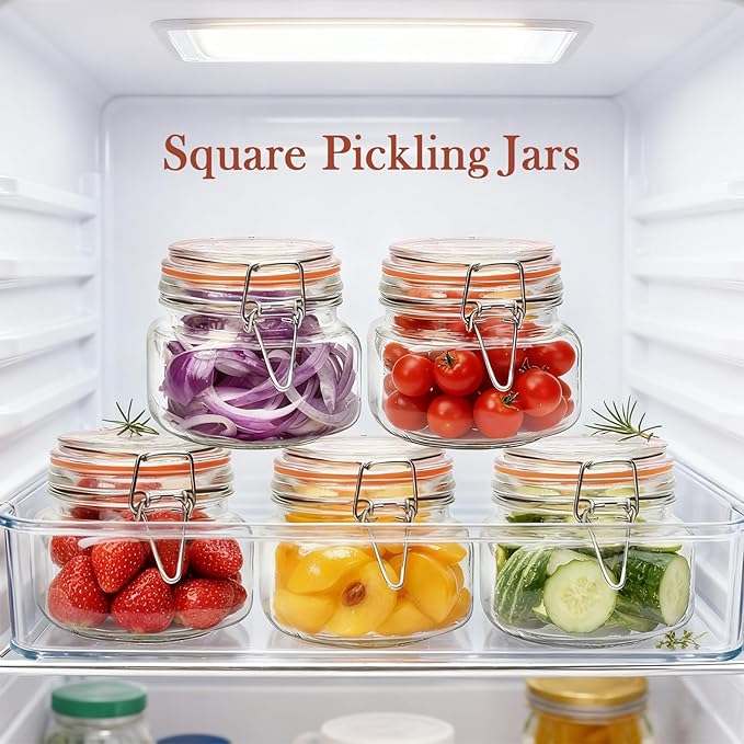 16 oz Glass Jars With Airtight Lids And Leak Proof Rubber Gasket, Wide Mouth - Image 4