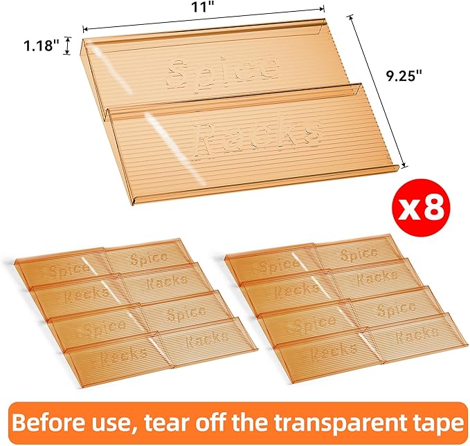 MUDEELA Clear Spice Drawer Organizer, 4 Tier- 4 Set Spice Rack - Image 4