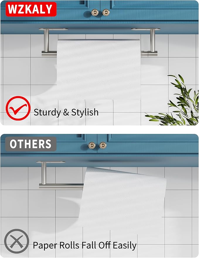 Paper Towel Holder Under Cabinet, Self Adhesive or Wall Mounted SUS304 - Image 3
