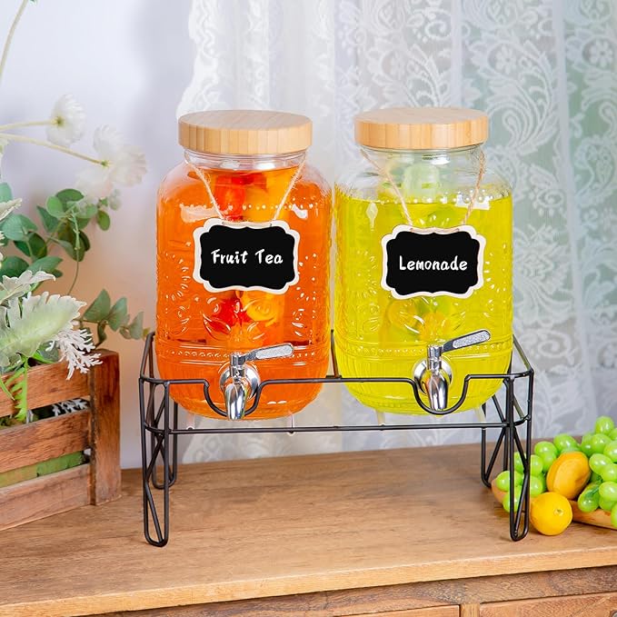 2-Pack1Gallon Glass Drink Dispensers - Image 5