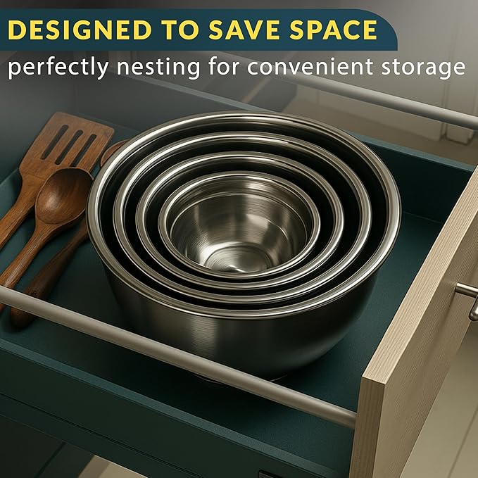 Baker's Signature Stainless Steel Mixing Bowls - Image 7