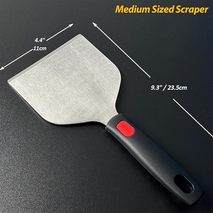Vovoly Wide Griddle Scraper, 4.3“x4.3'' Smashed Burger Scraper Grill Scraper - Image 4
