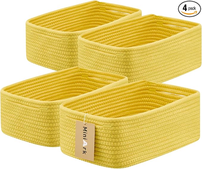 MiniArk Small Storage Baskets for Organizing | Closet Organizer Bins | Shelf by MiniArkStorageBasketsHome