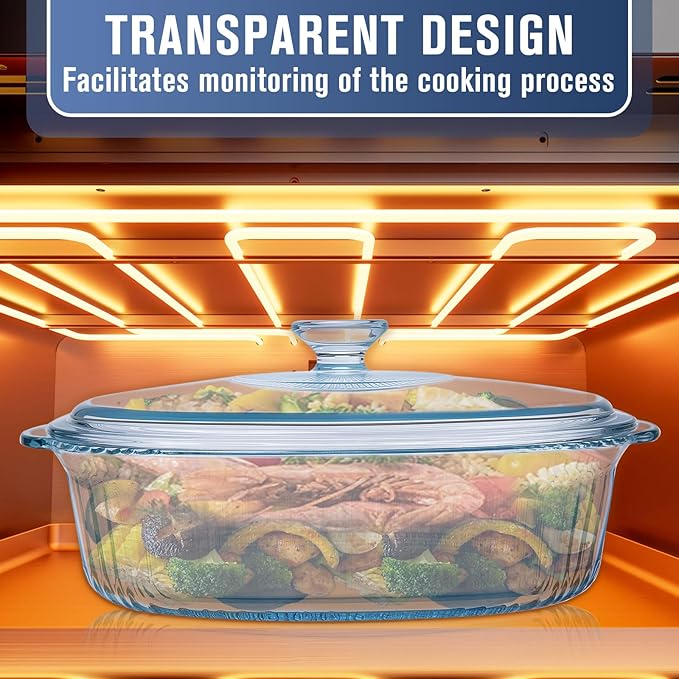 Glass Baking Dishes for Oven, 2 Pack Casserole Dishes - Image 4