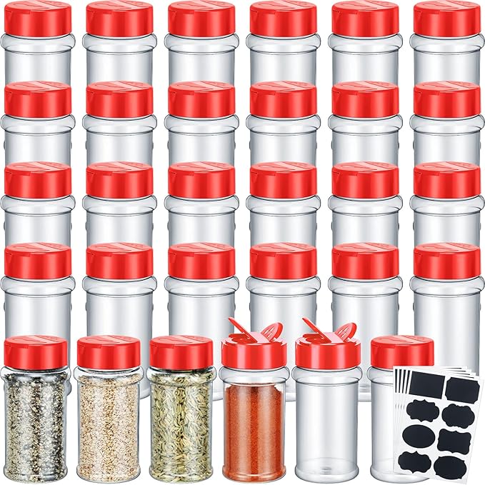 Eccliy 36 Pack 3 oz Clear Plastic Spice Jars by Eccliy