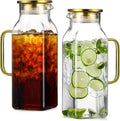 2 Pack 2 Liters/68 oz Square Glass Pitcher by NETANY