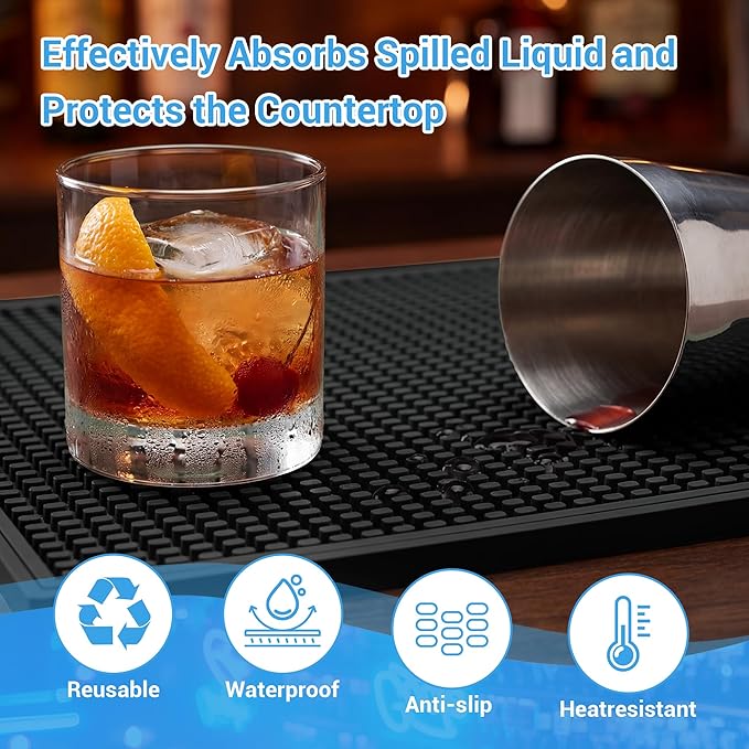 ZJWZLG Bar Mat - Premium 18"X12" Rubber Bar Mats - Image 6