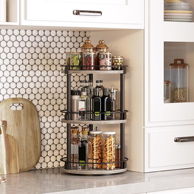 YATINEY 3-Tier Lazy Susan Organizer, Rotating Spice Rack, Spinning Organizer - Image 3