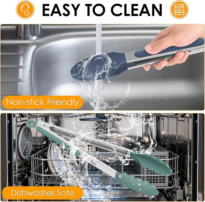 HOTEC Premium Stainless Steel Locking Kitchen Tongs - Image 4