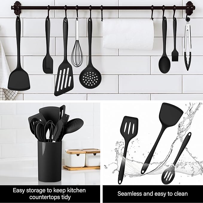 HaWare 11 PCS Silicone Cooking Utensils Set, Heat Resistant Kitchen Utensils - Image 7
