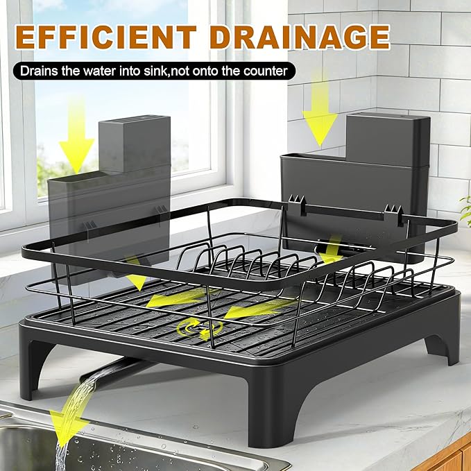 Dish Drying Rack for Kitchen Counter, Dish Rack, Dish Drainer for Kitchen - Image 4