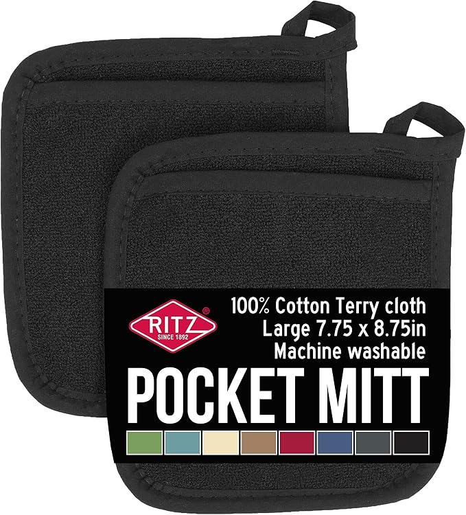 RITZ Terry Pocket Mitt & Hot Pad: Unparalleled Heat Resistant, Durable 100% by Ritz+Foodservice