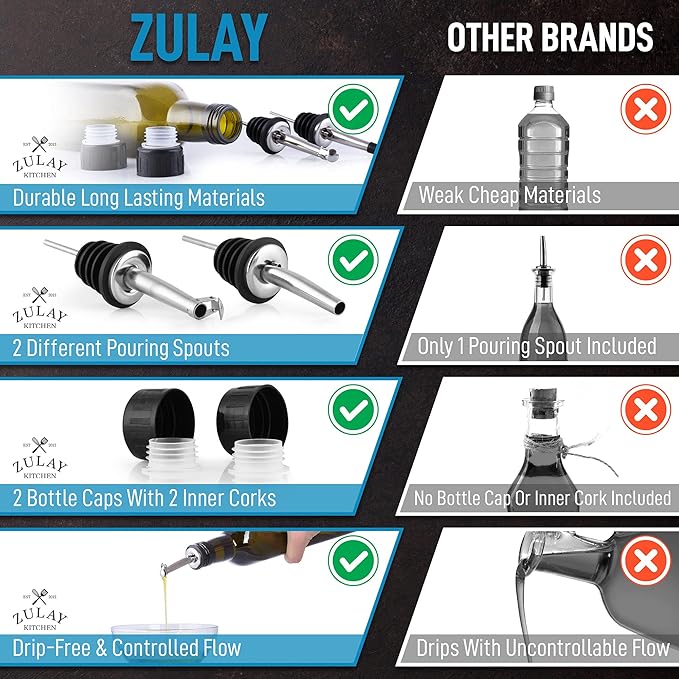 Zulay Kitchen (2 pack 17oz Olive Oil Dispenser Bottle - Image 7
