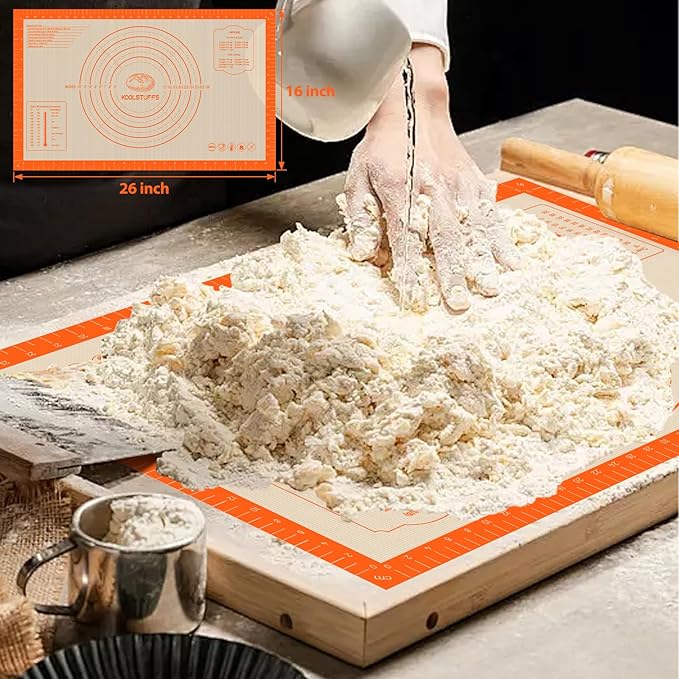 Silicone Baking Mat Set of 5, Nonstick Reusable Pastry Mat, Silicone Bread - Image 4