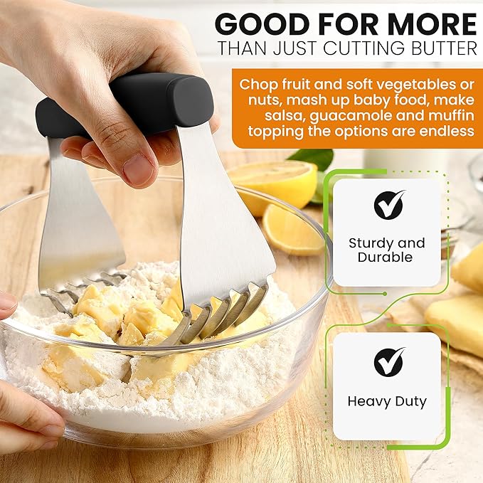 Spring Chef Dough Blender For Baking, Heavy Duty Dough Cutter Tool, Stainless - Image 5