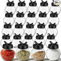 Zhehao 24 Pieces Plastic Spice Containers Plastic Spice Bottles Clear Reusable by Zhehao