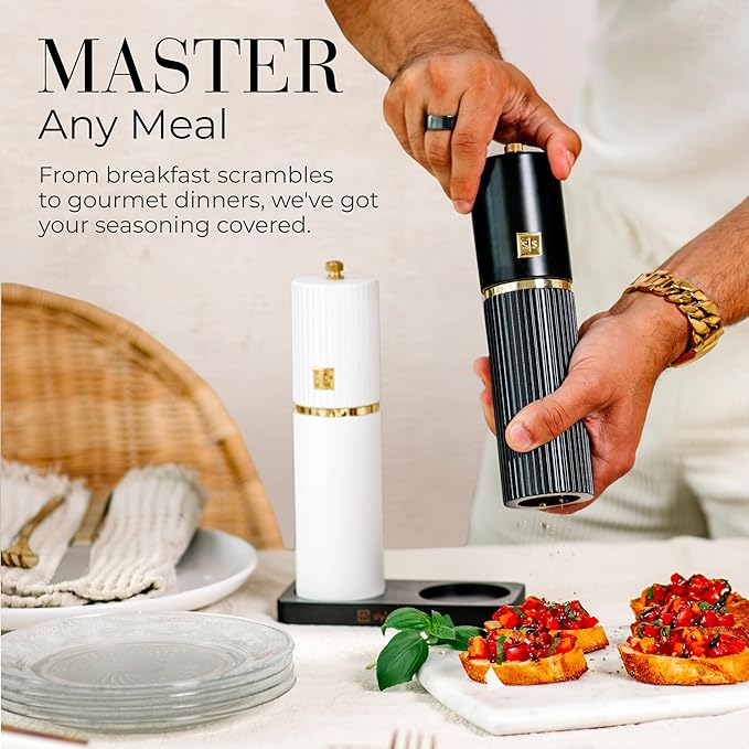 Wooden Salt and Pepper Grinder Set – Refillable Manual Salt and Pepper Mills - Image 9