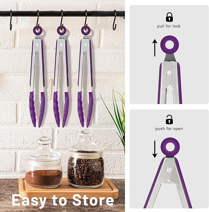 Hotec Mini Silicone Kitchen Tongs - Image 7